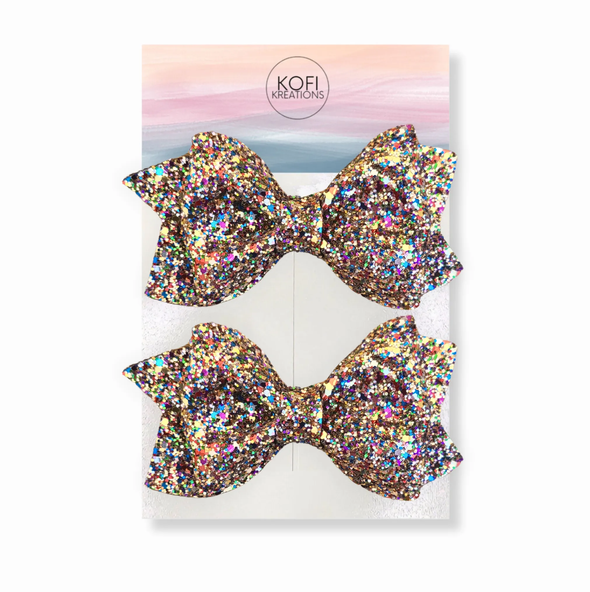 Confetti Glitter Pinch Hair Bow