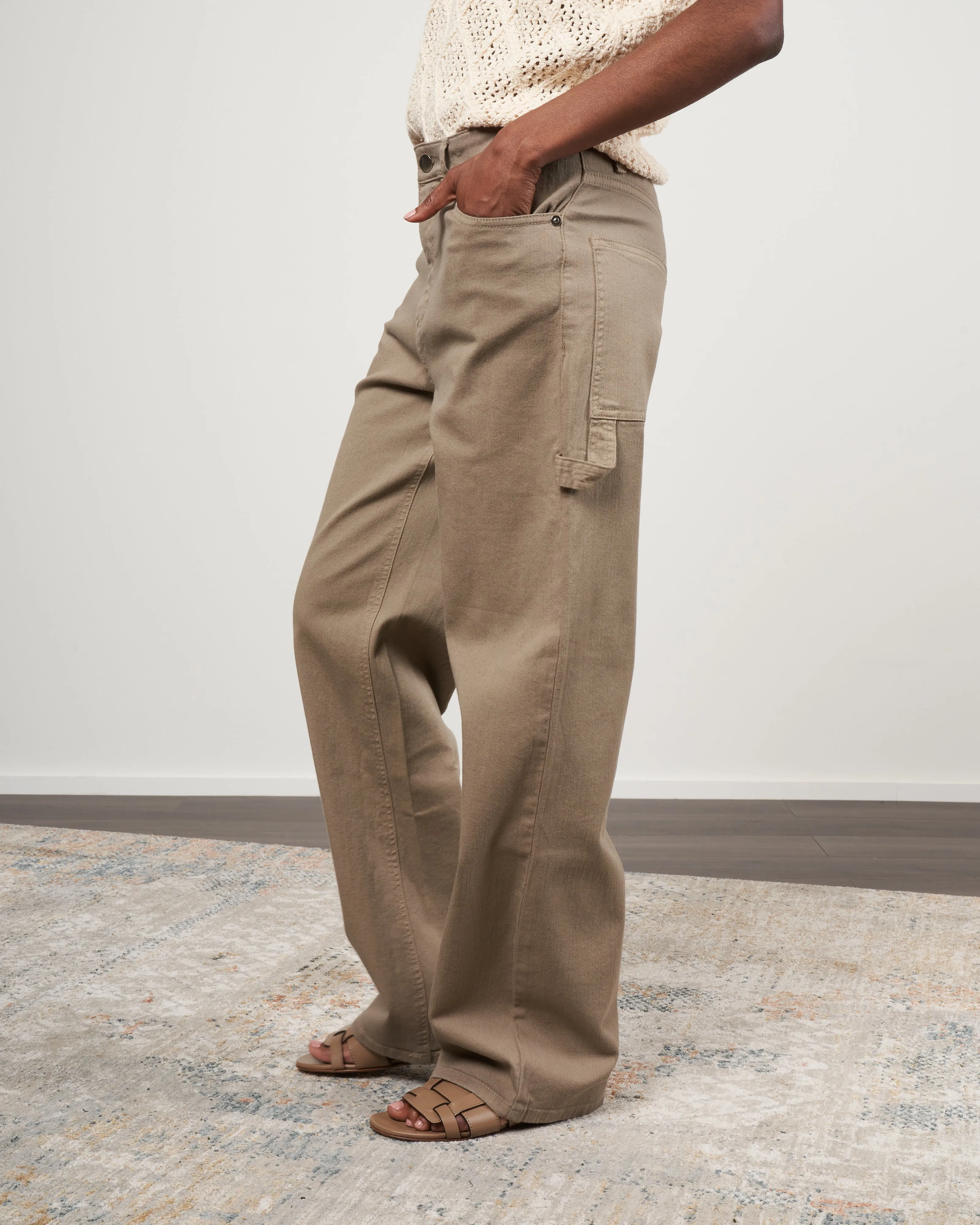 cotton drill sam jean - dark clay
