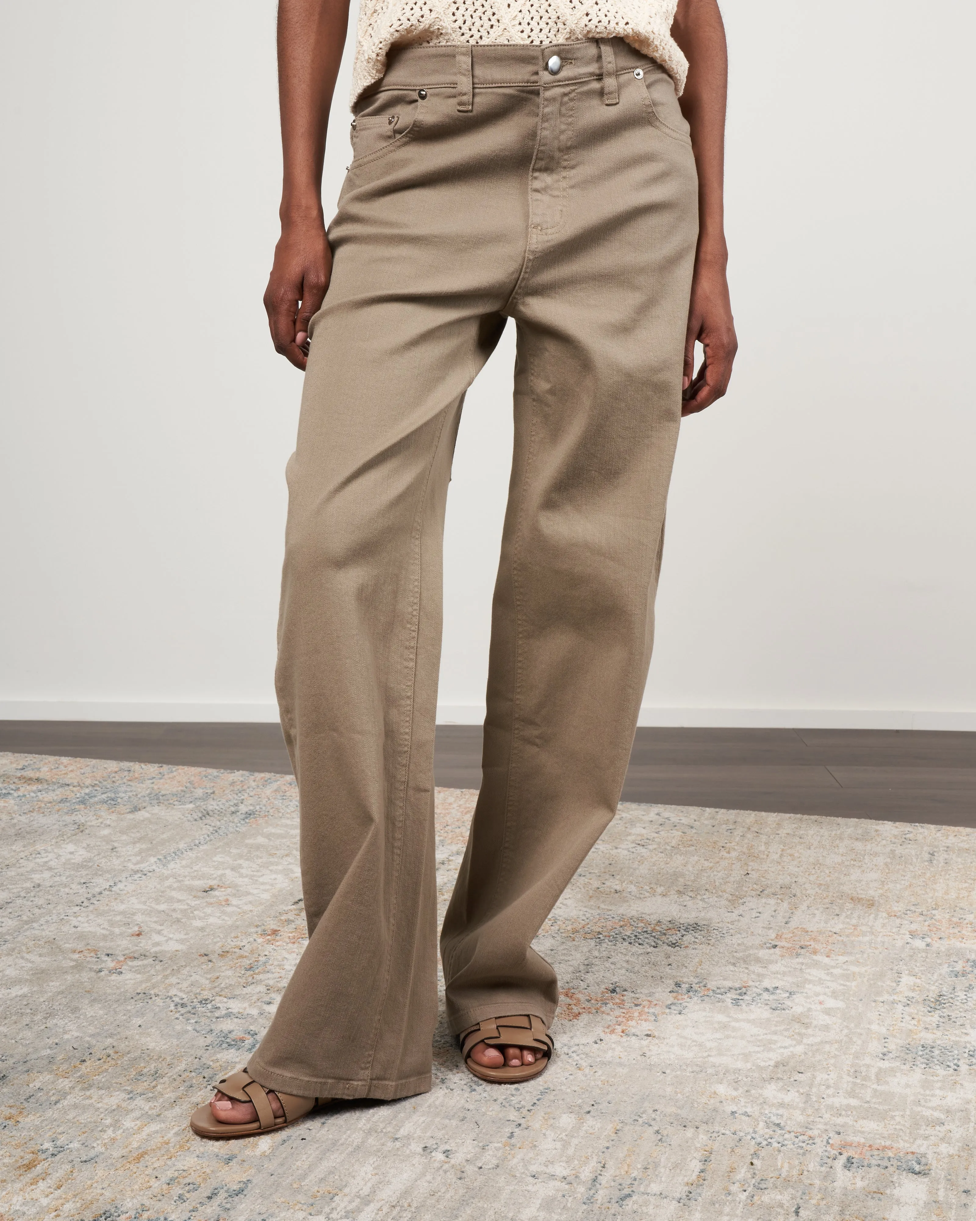 cotton drill sam jean - dark clay