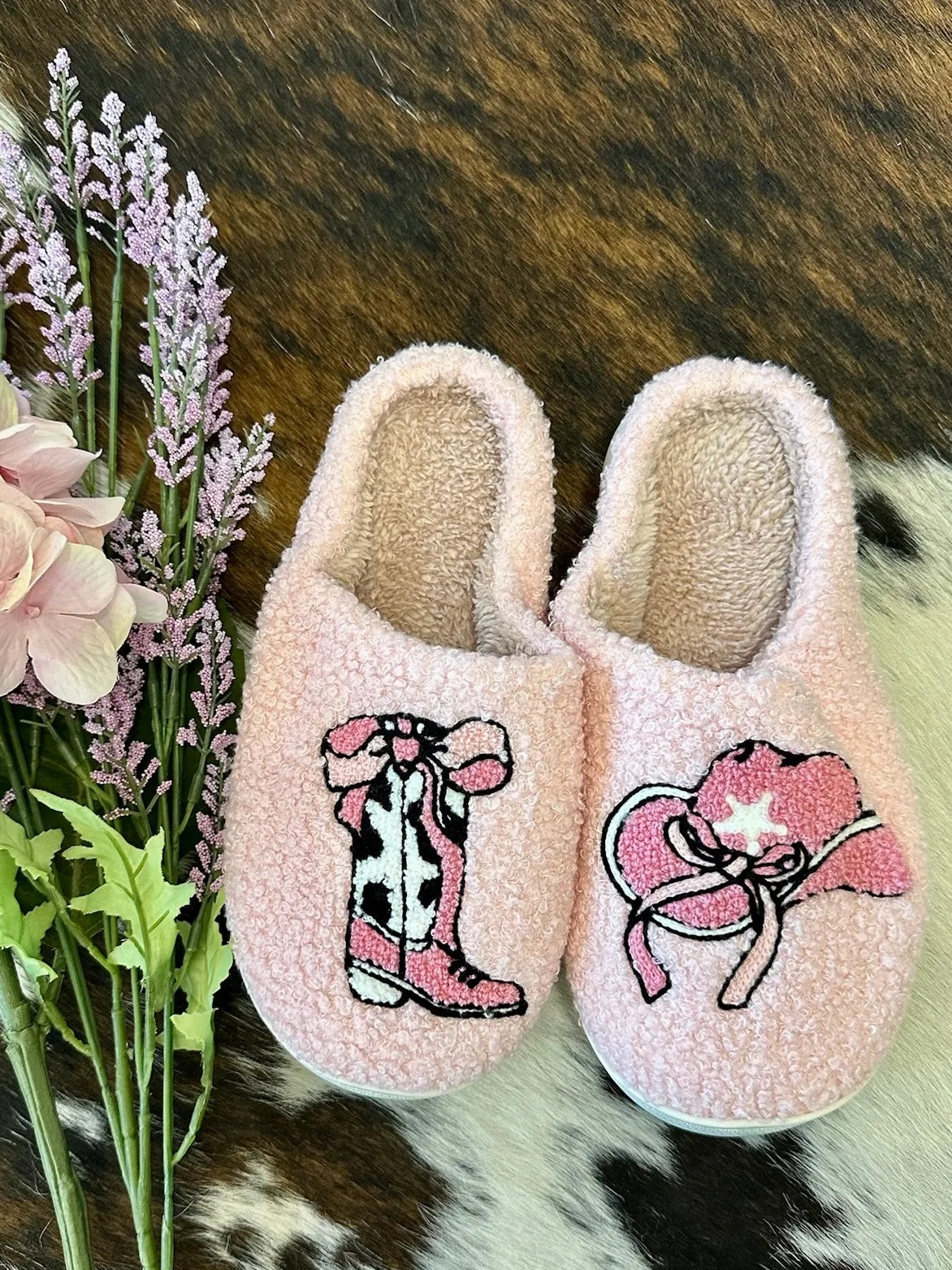 Cowgirl Girlie Pink House Slippers