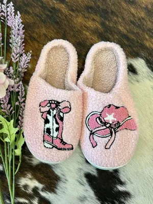 Cowgirl Girlie Pink House Slippers