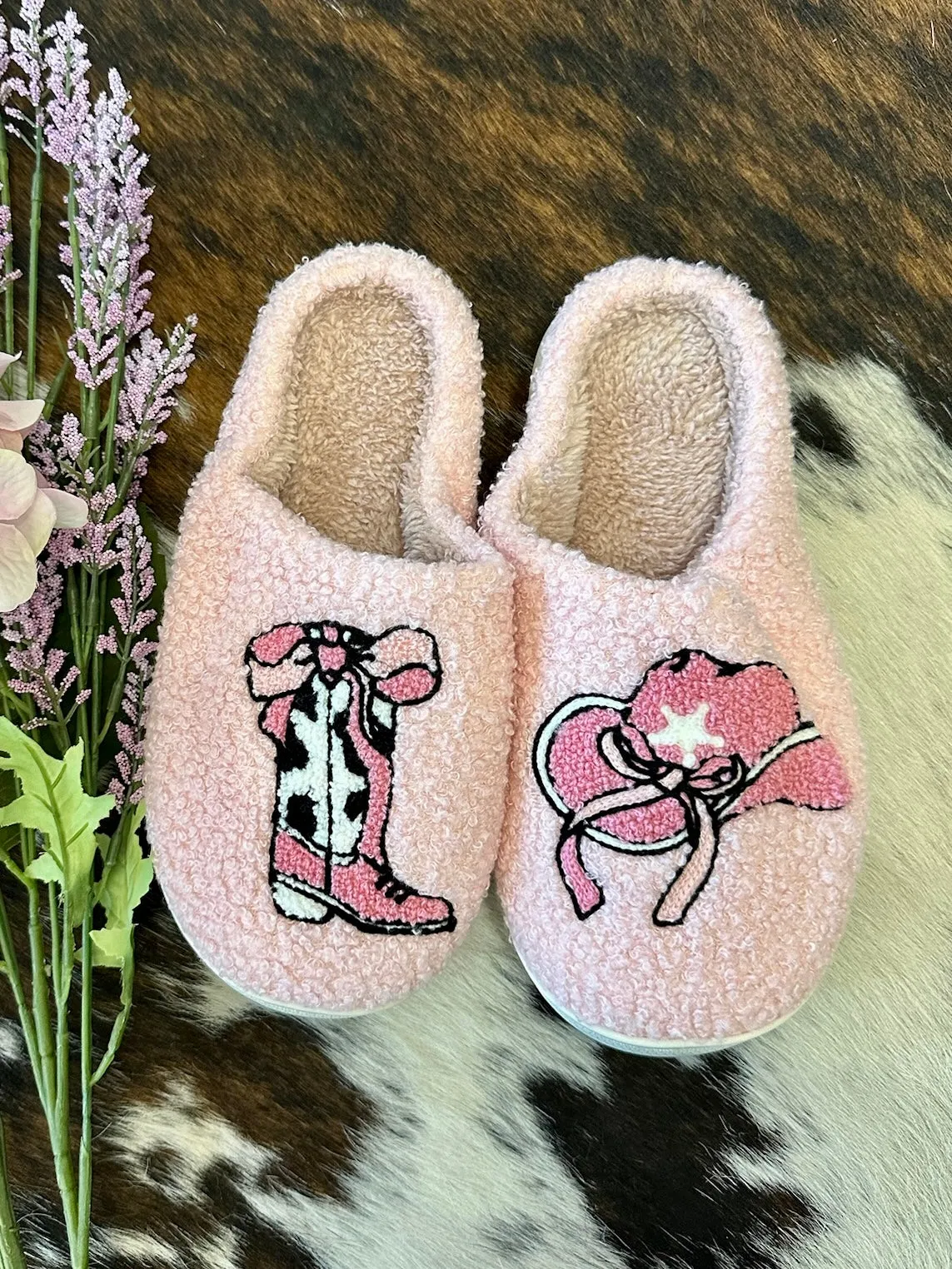 Cowgirl Girlie Pink House Slippers