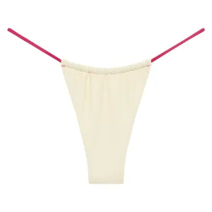 Cream Raspberry Binded Brasil Bikini Bottom