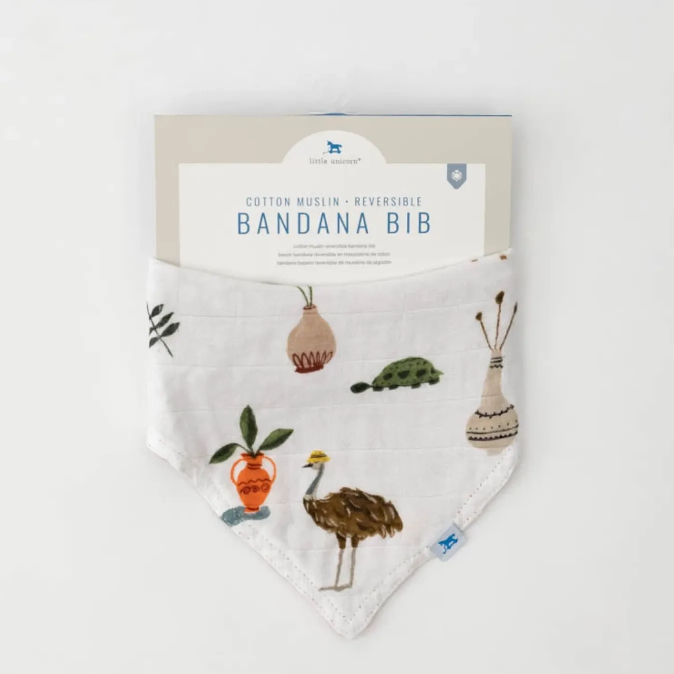 Deluxe Muslin Reversible Bandana Bib - Safari Social