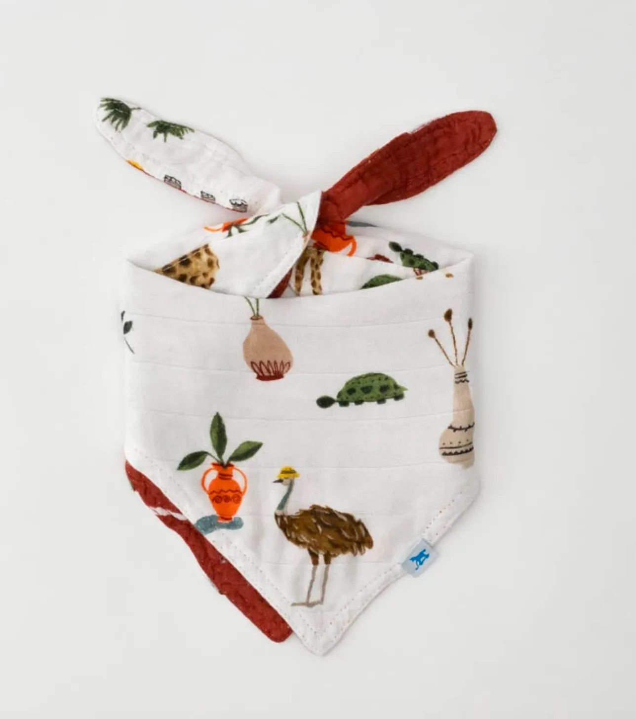Deluxe Muslin Reversible Bandana Bib - Safari Social