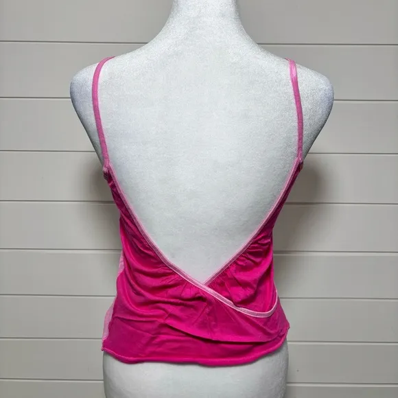 Diesel Vintage Stretchy  Bright Pink Lace Top Size M