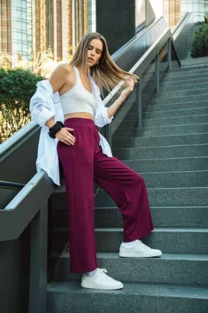 Drawstring Wide Leg Pants with Pockets – Comfort & Style