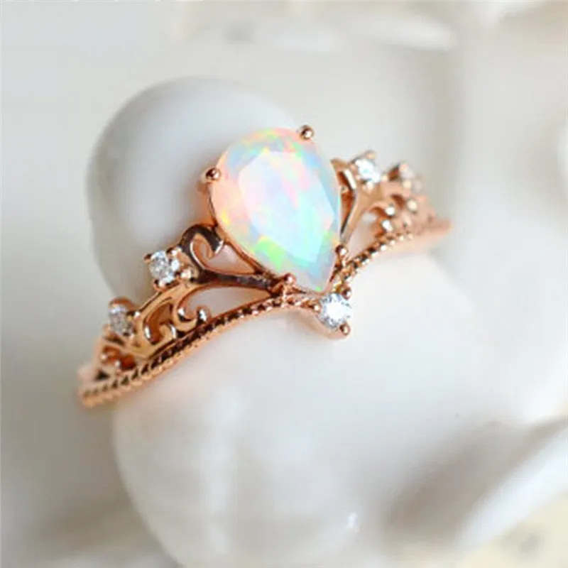 Elegant Fire Opal Ring
