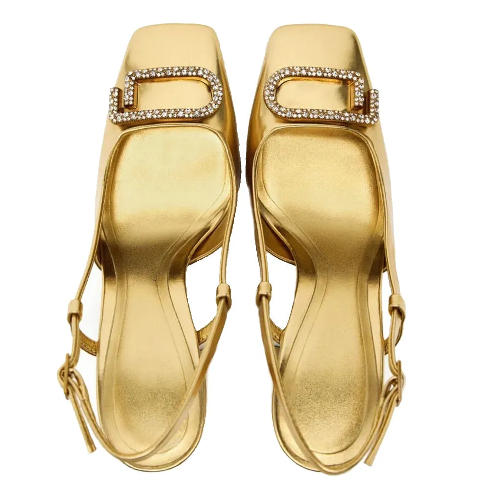 Elegant Women Sling Back Shoes Modern Office Heels