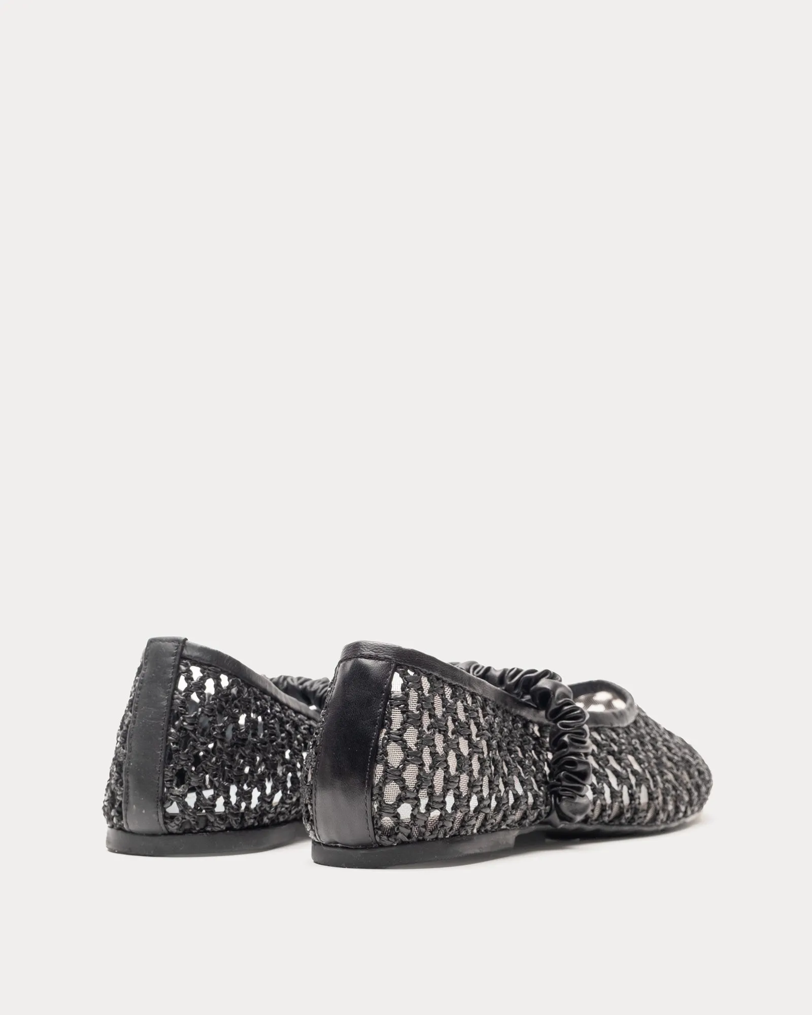 Ella Raffia Ballet Flat - Black
