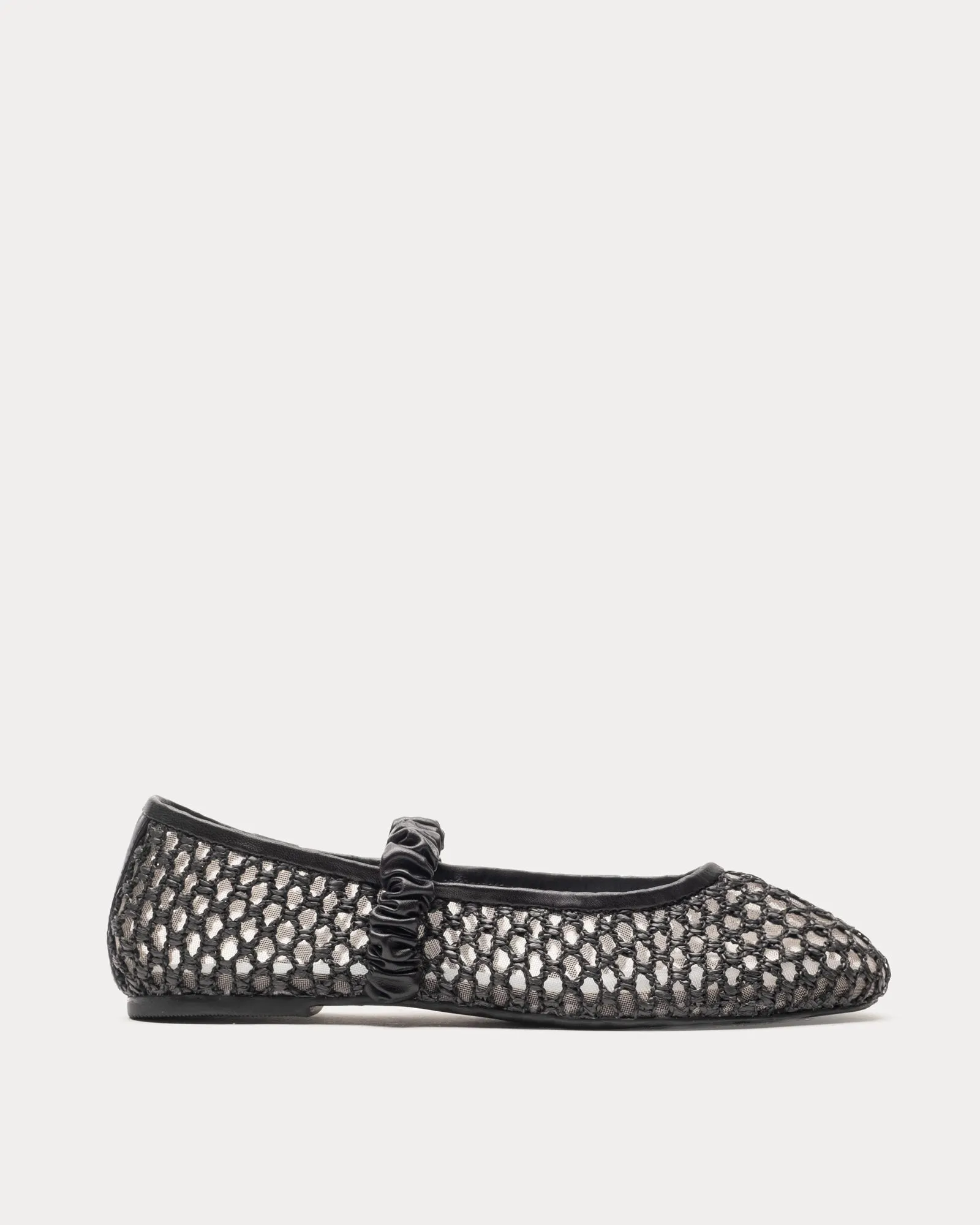 Ella Raffia Ballet Flat - Black