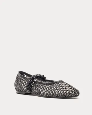 Ella Raffia Ballet Flat - Black