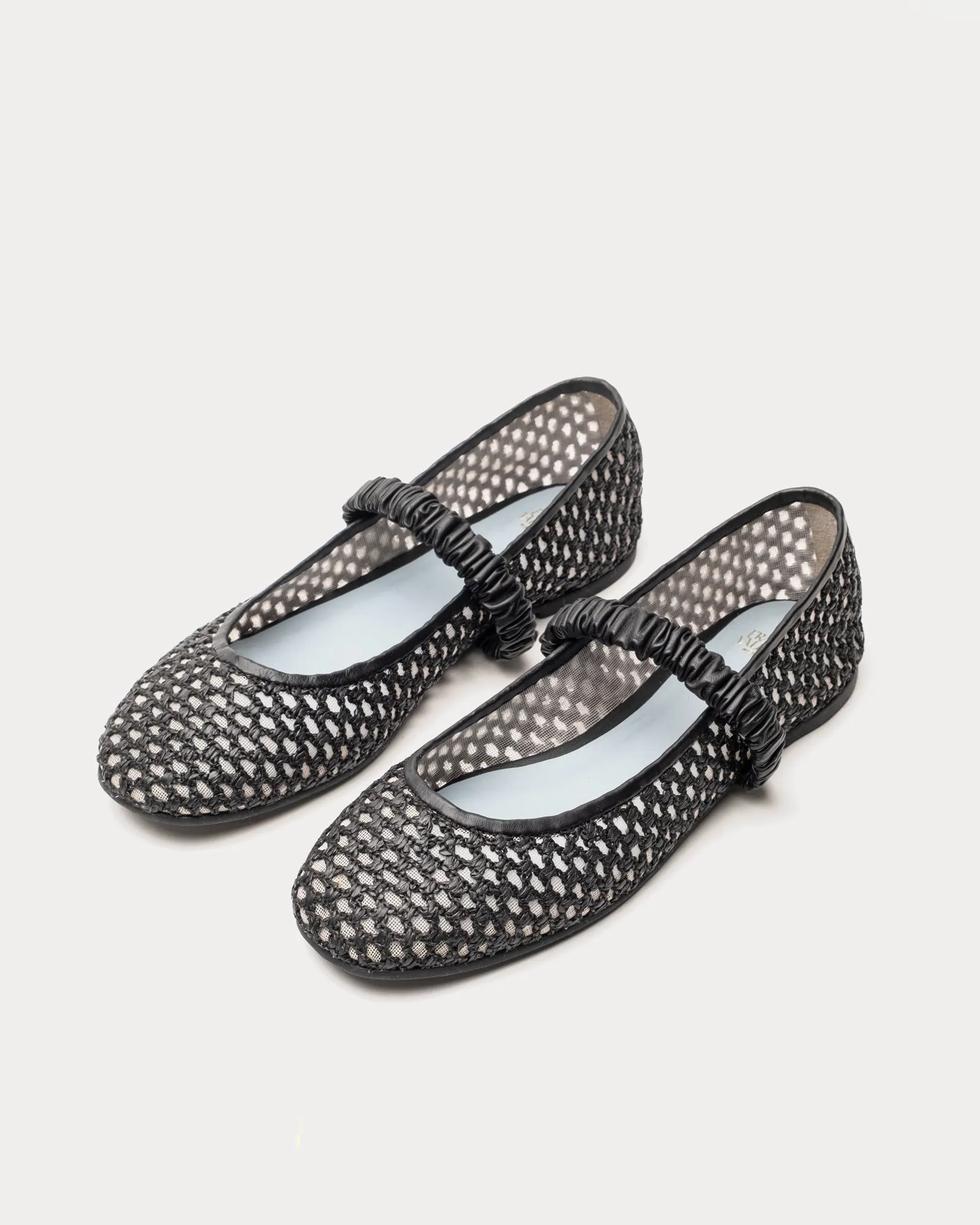 Ella Raffia Ballet Flat - Black