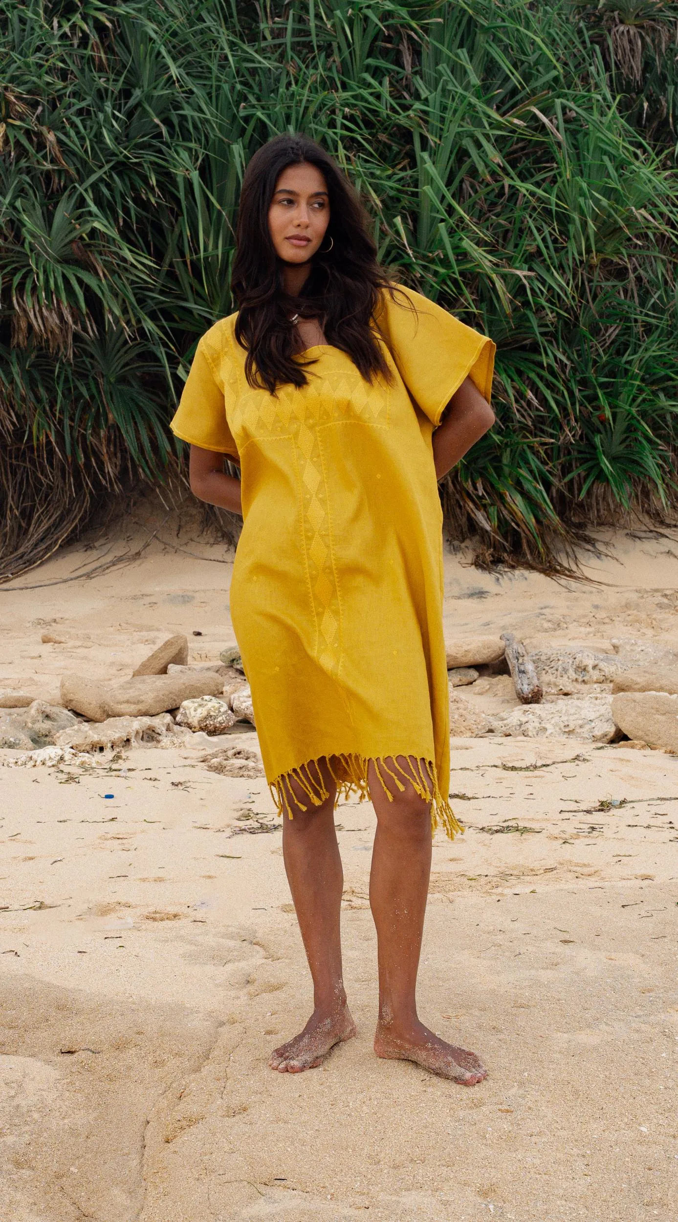 Embroidery Tanya Kaftan | Gold