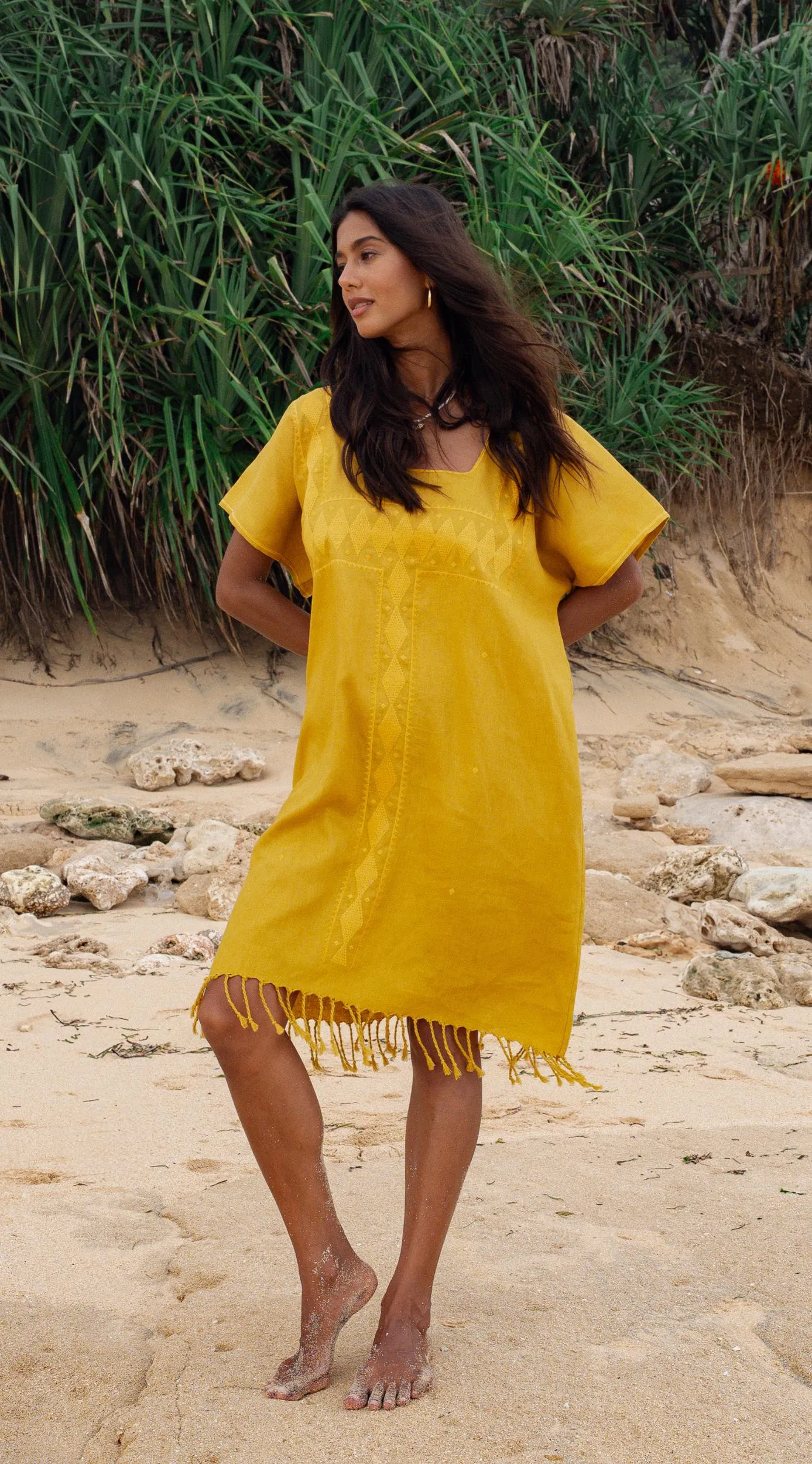 Embroidery Tanya Kaftan | Gold
