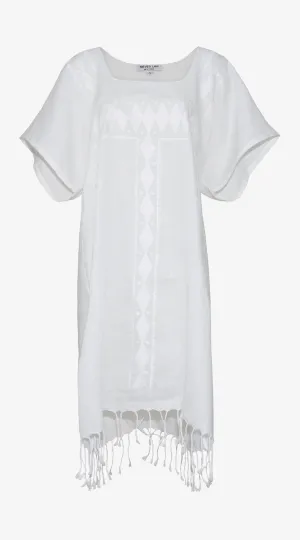 Embroidery Tanya Kaftan | White
