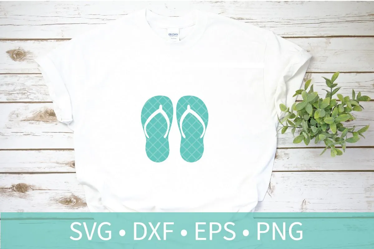 Flip Flops SVG DXF EPS Silhouette Cut File