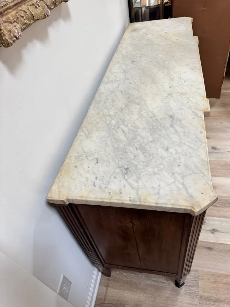 French Directoire Period Mahogany and Marble Sideboard Enfilade