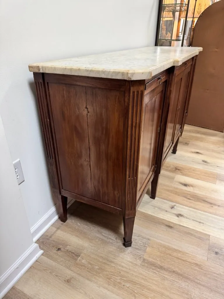French Directoire Period Mahogany and Marble Sideboard Enfilade