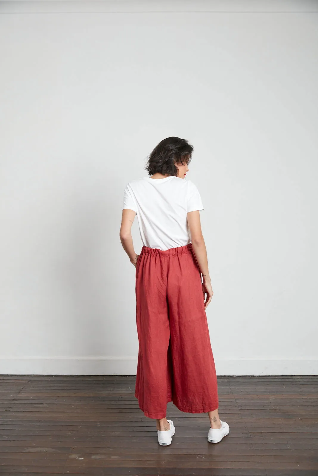 Full Length Wide Leg Linen Pants
