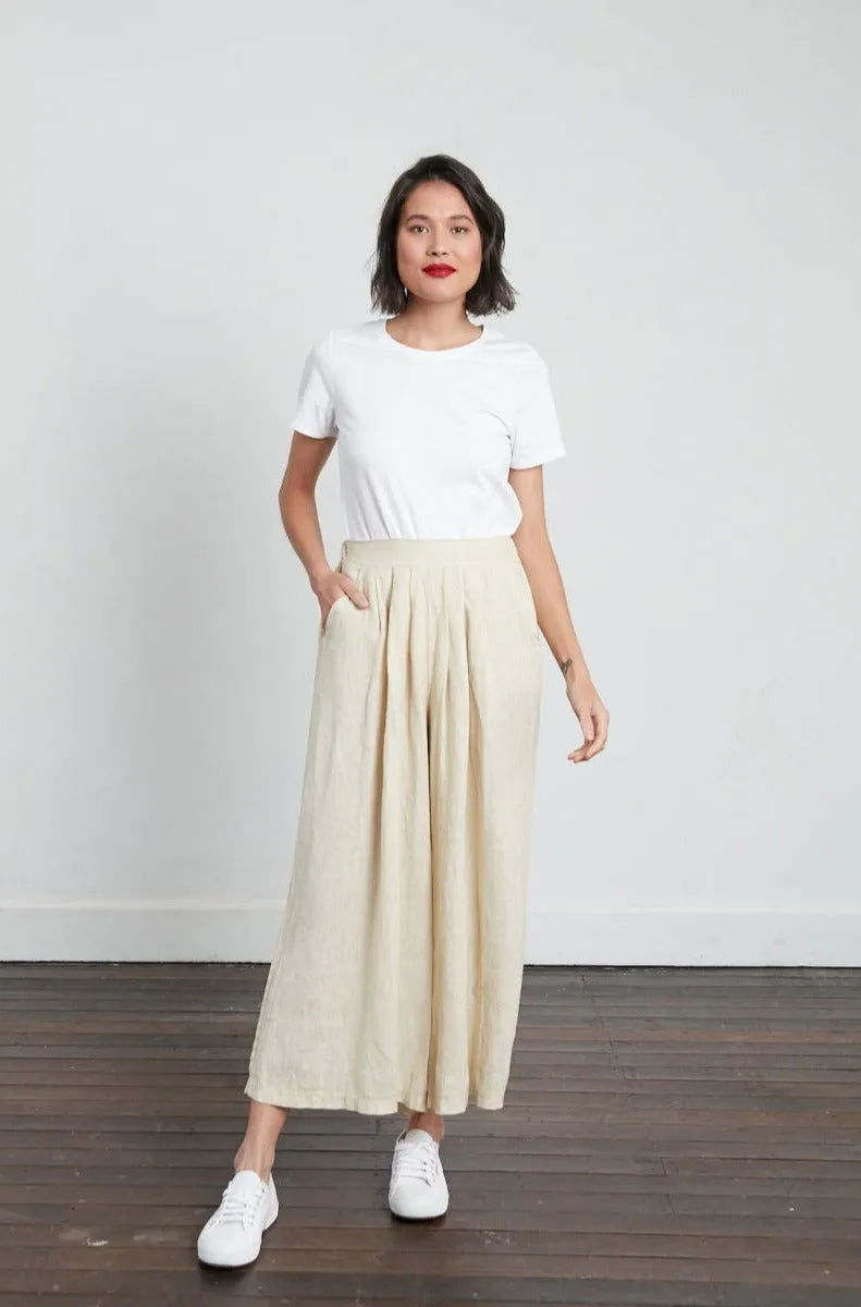 Full Length Wide Leg Linen Pants