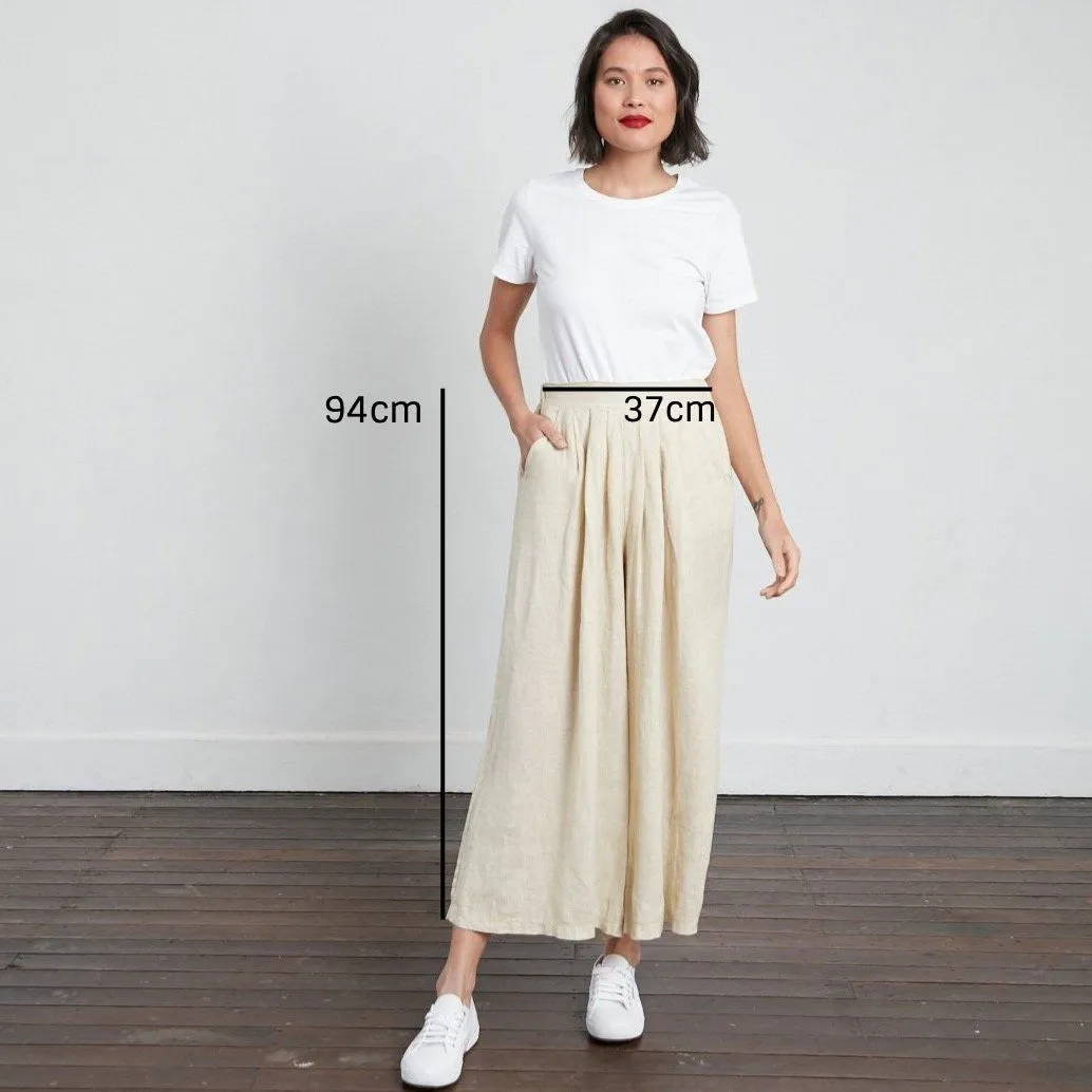 Full Length Wide Leg Linen Pants