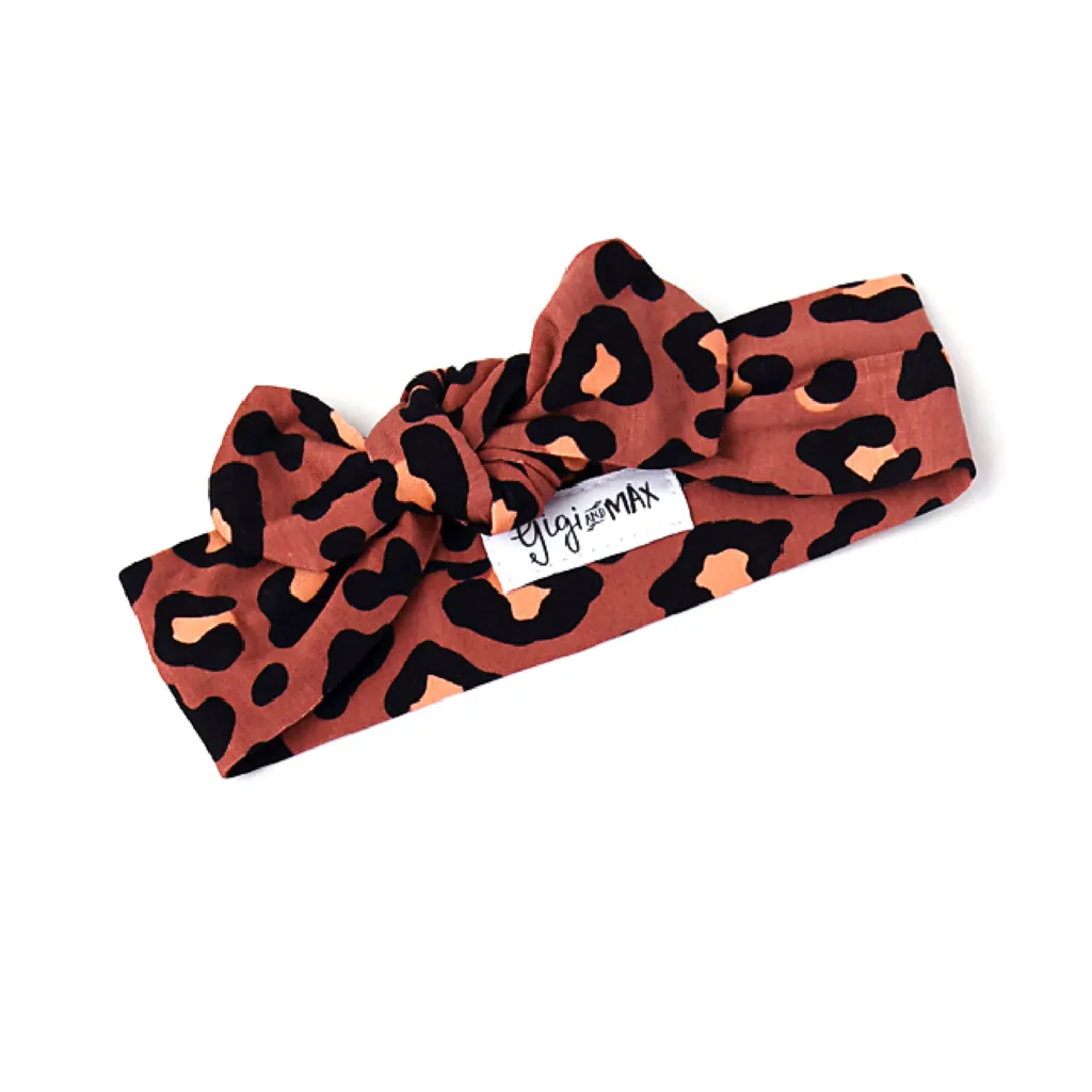 Gigi and Max Sienna Leopard Knot Headband