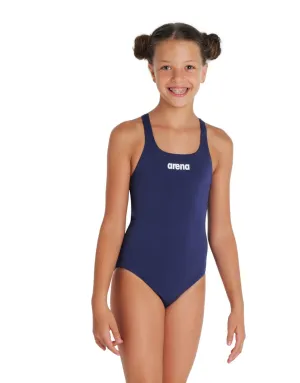 Girls Team Swim Pro Solid Swimsuit - Navy/White