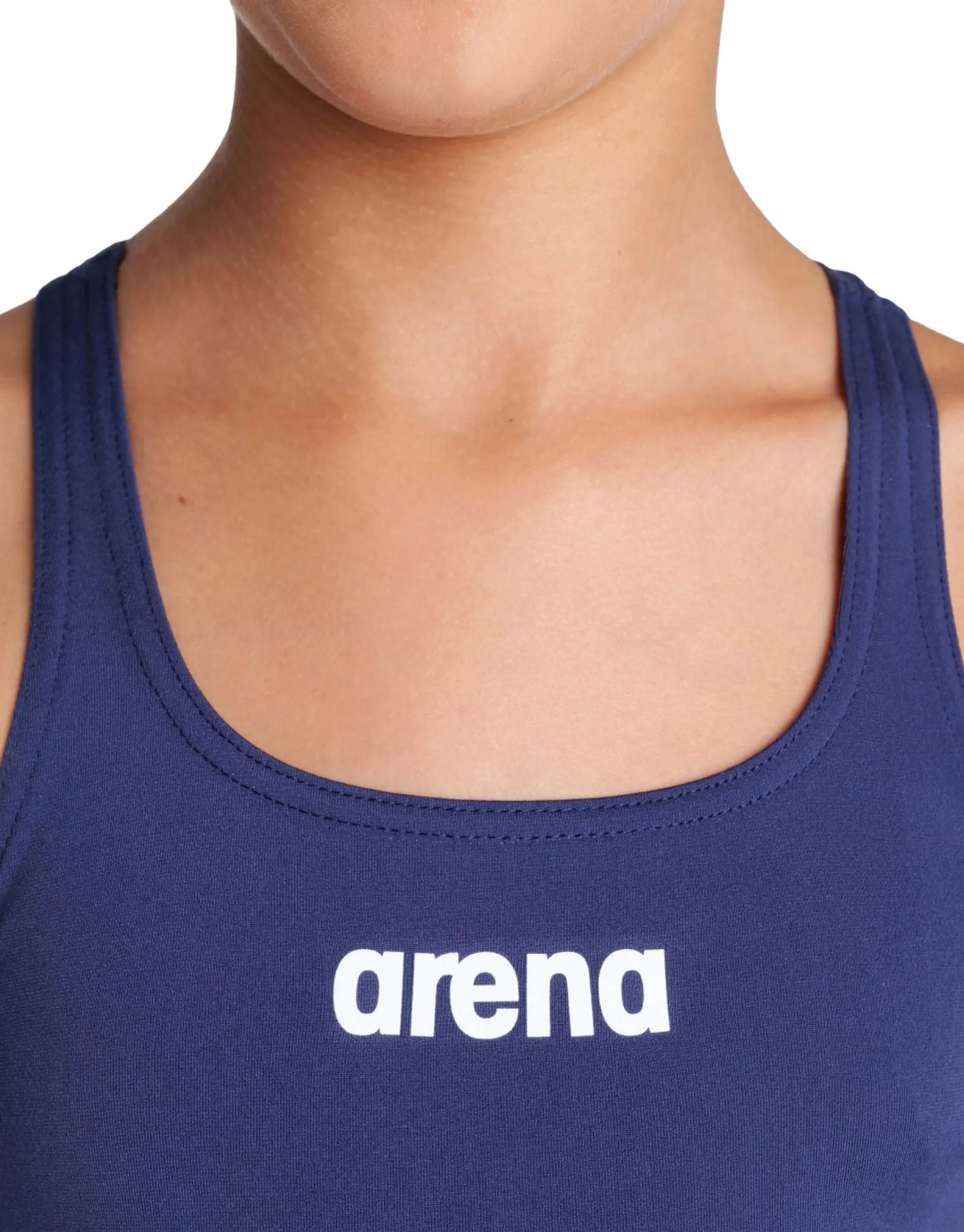 Girls Team Swim Pro Solid Swimsuit - Navy/White