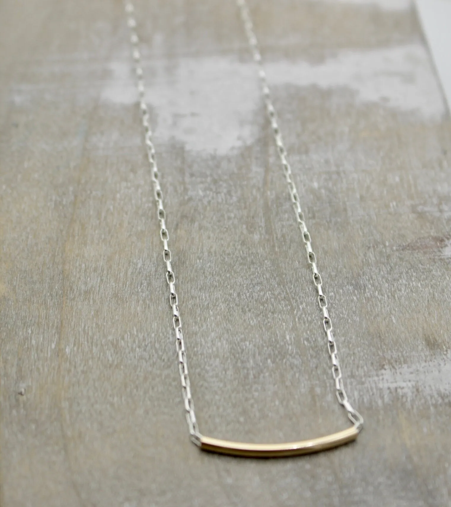 Gold and silver tube necklace