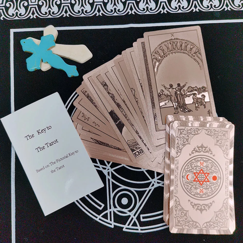 Golden Foil Tarot Black Flip Table Game Divination Mysterious Tarot Card