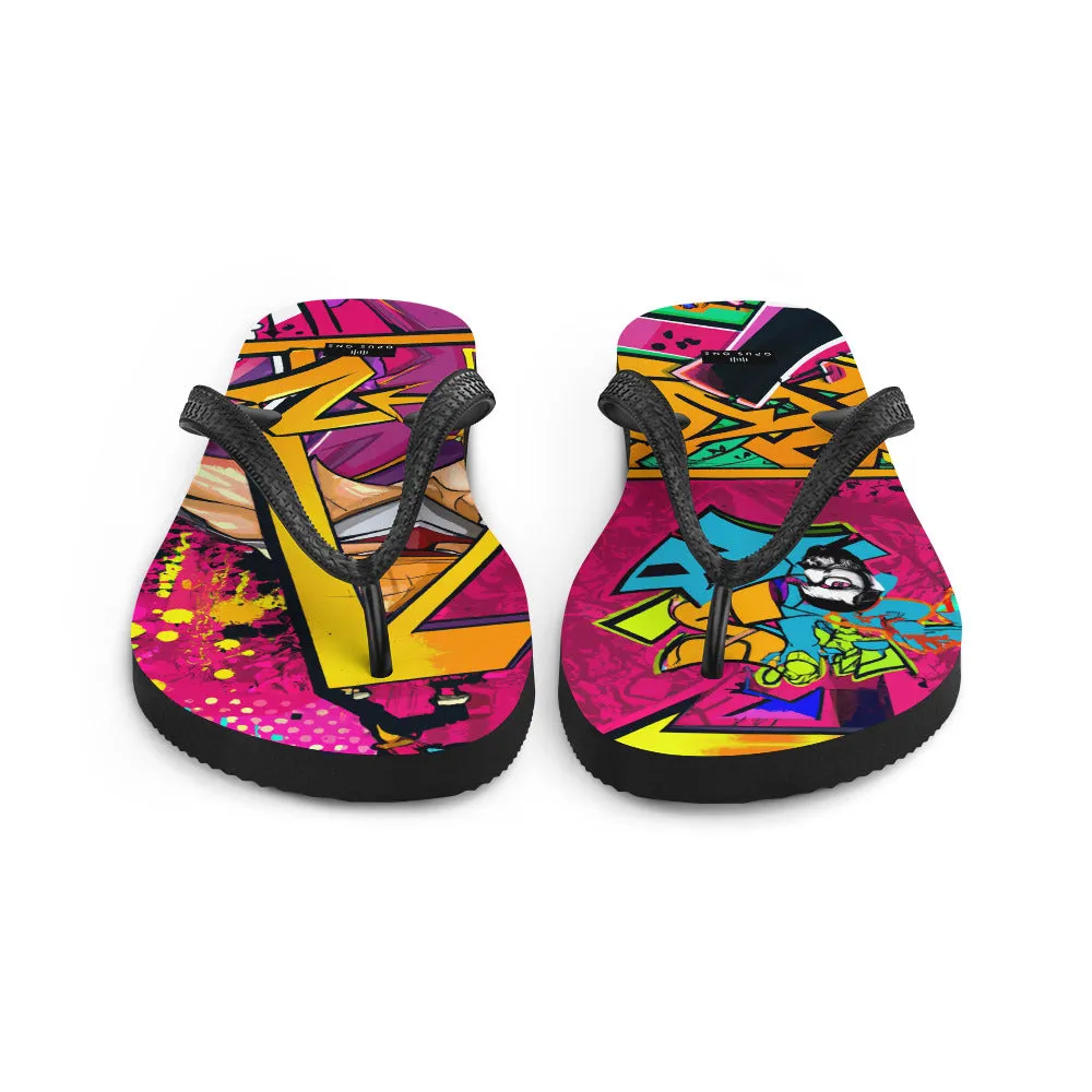 Graffiti on Acid (v4) Flip-Flops