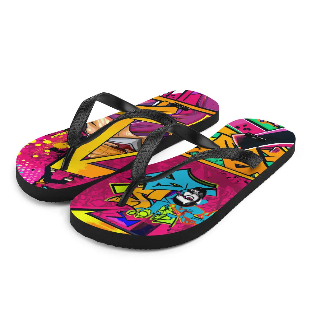 Graffiti on Acid (v4) Flip-Flops