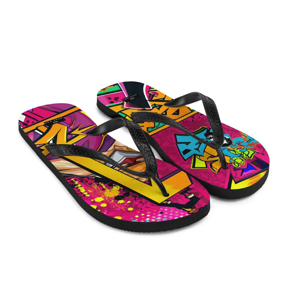 Graffiti on Acid (v4) Flip-Flops