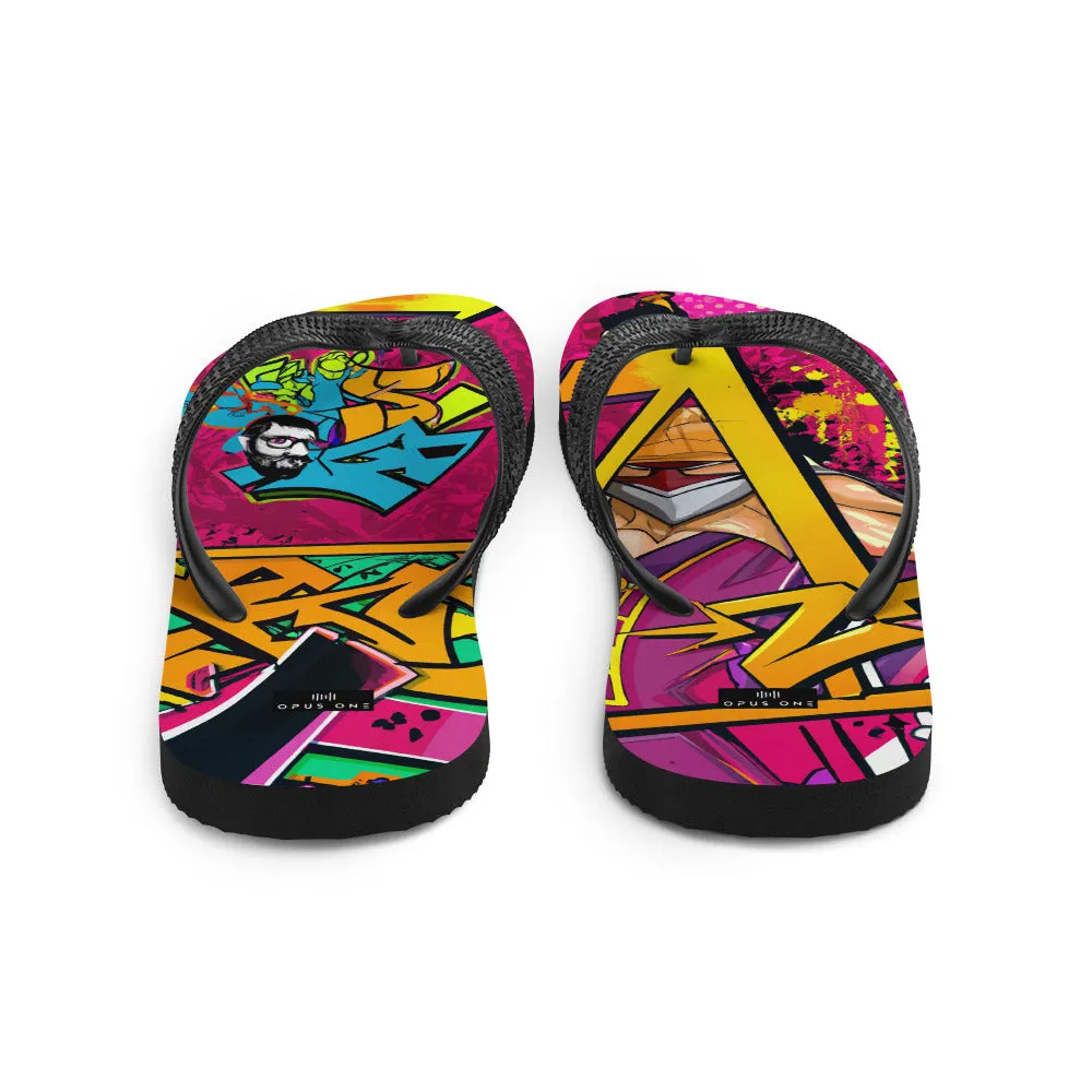 Graffiti on Acid (v4) Flip-Flops