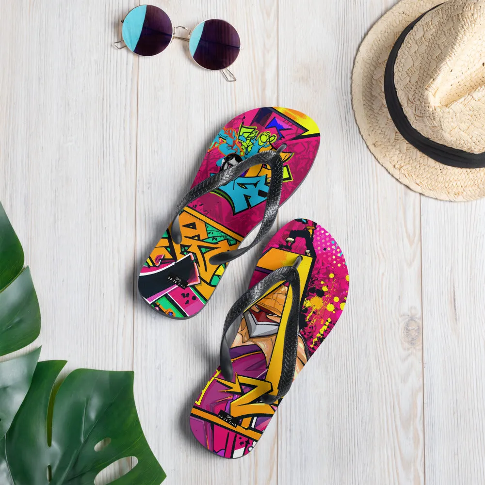Graffiti on Acid (v4) Flip-Flops