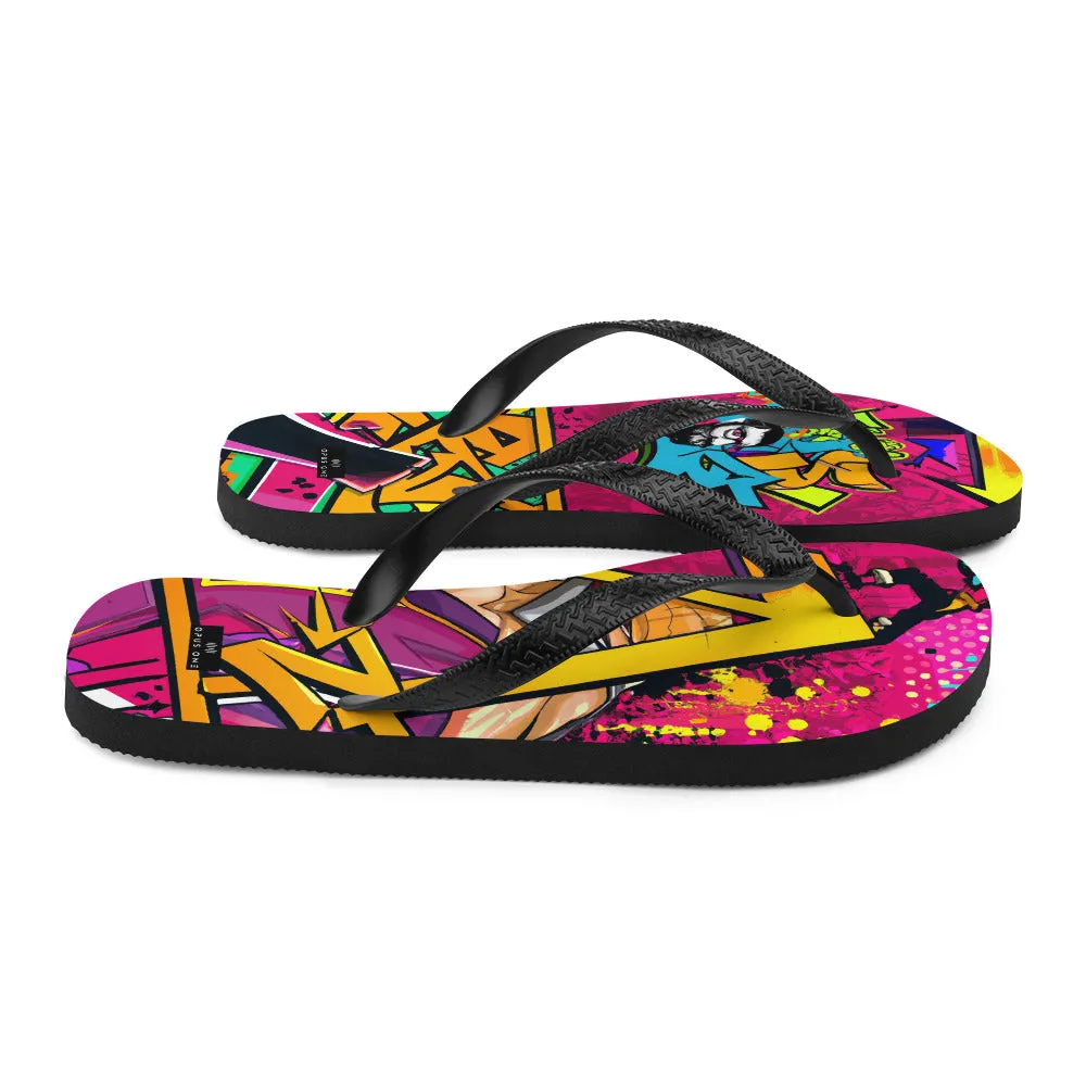 Graffiti on Acid (v4) Flip-Flops