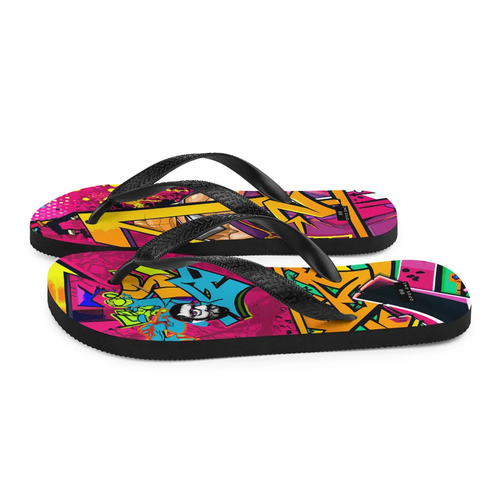 Graffiti on Acid (v4) Flip-Flops