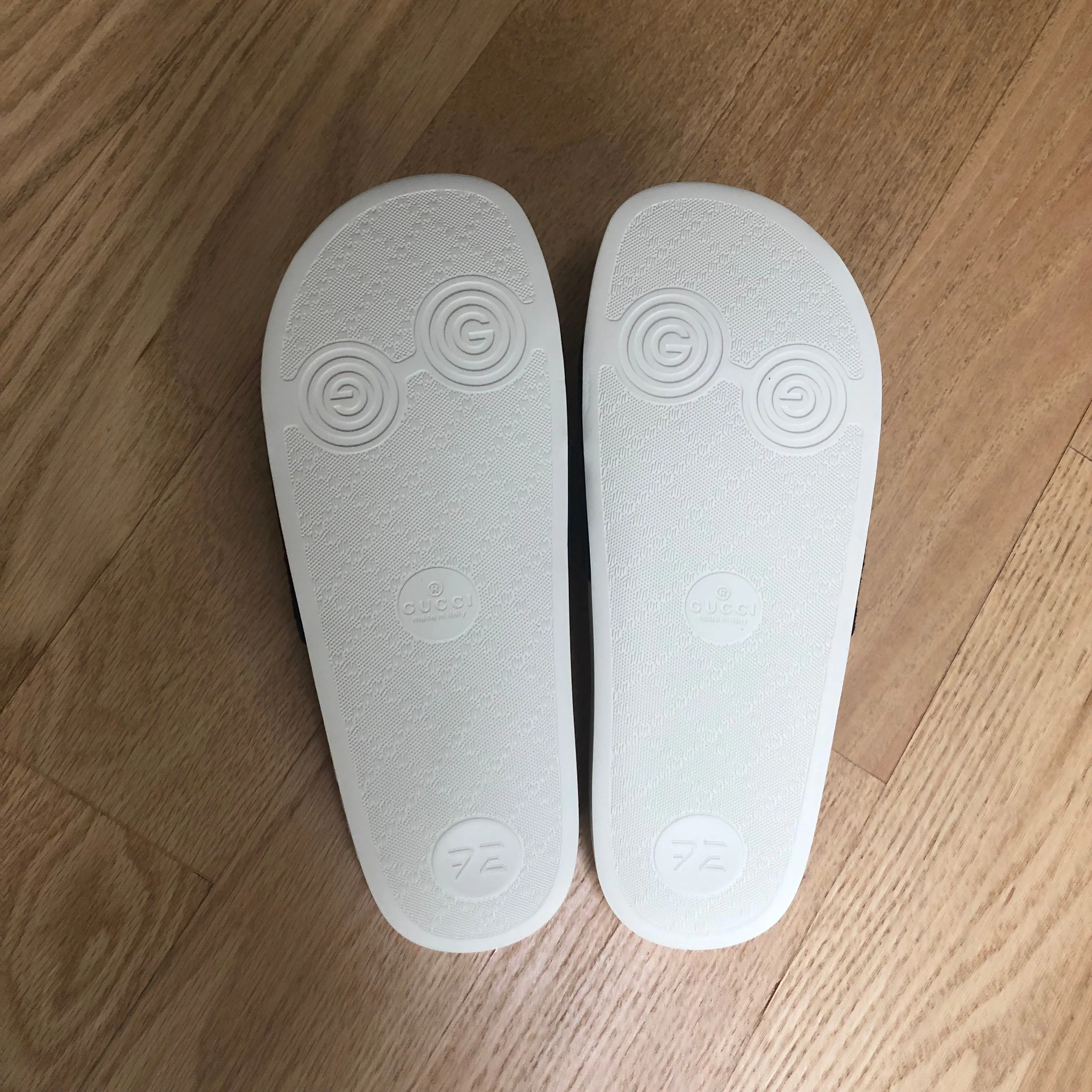 Gucci GG Monogram Velvet Slides in Navy and Red