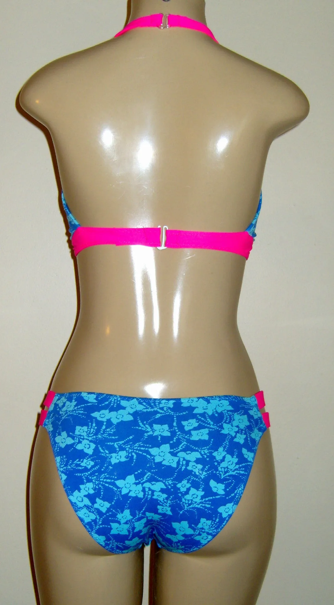Halter Shaper Swimwear Top  / Strappy Bikini Bottom
