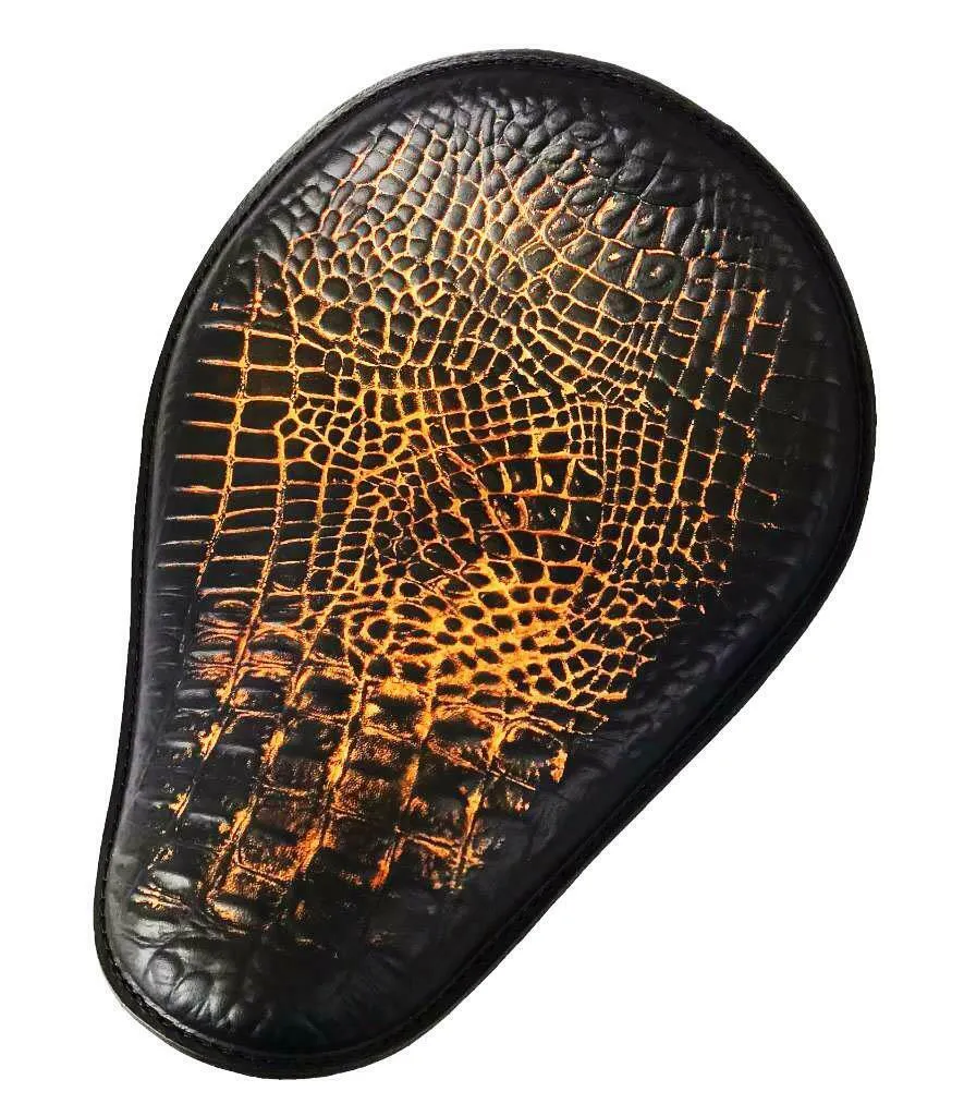Harley Sportster Chopper Bobber Spring Seat Ant Brn Random Alligator Leather USA