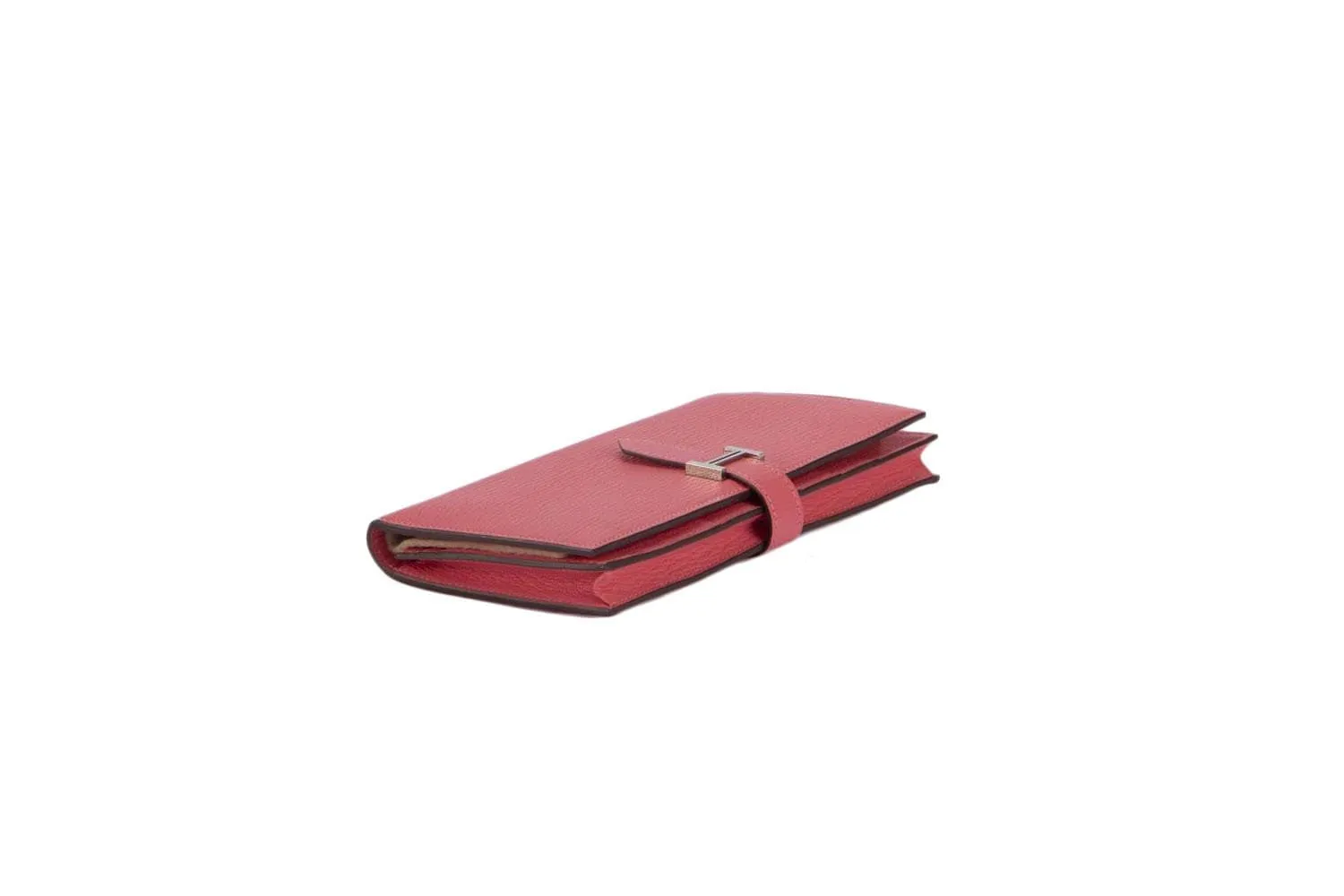 Hermes Bearn Wallet Rouge Piment Color, Stamp X, Chevre Leather, Silver Hardware, no Dust Cover & Box