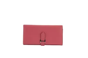Hermes Bearn Wallet Rouge Piment Color, Stamp X, Chevre Leather, Silver Hardware, no Dust Cover & Box