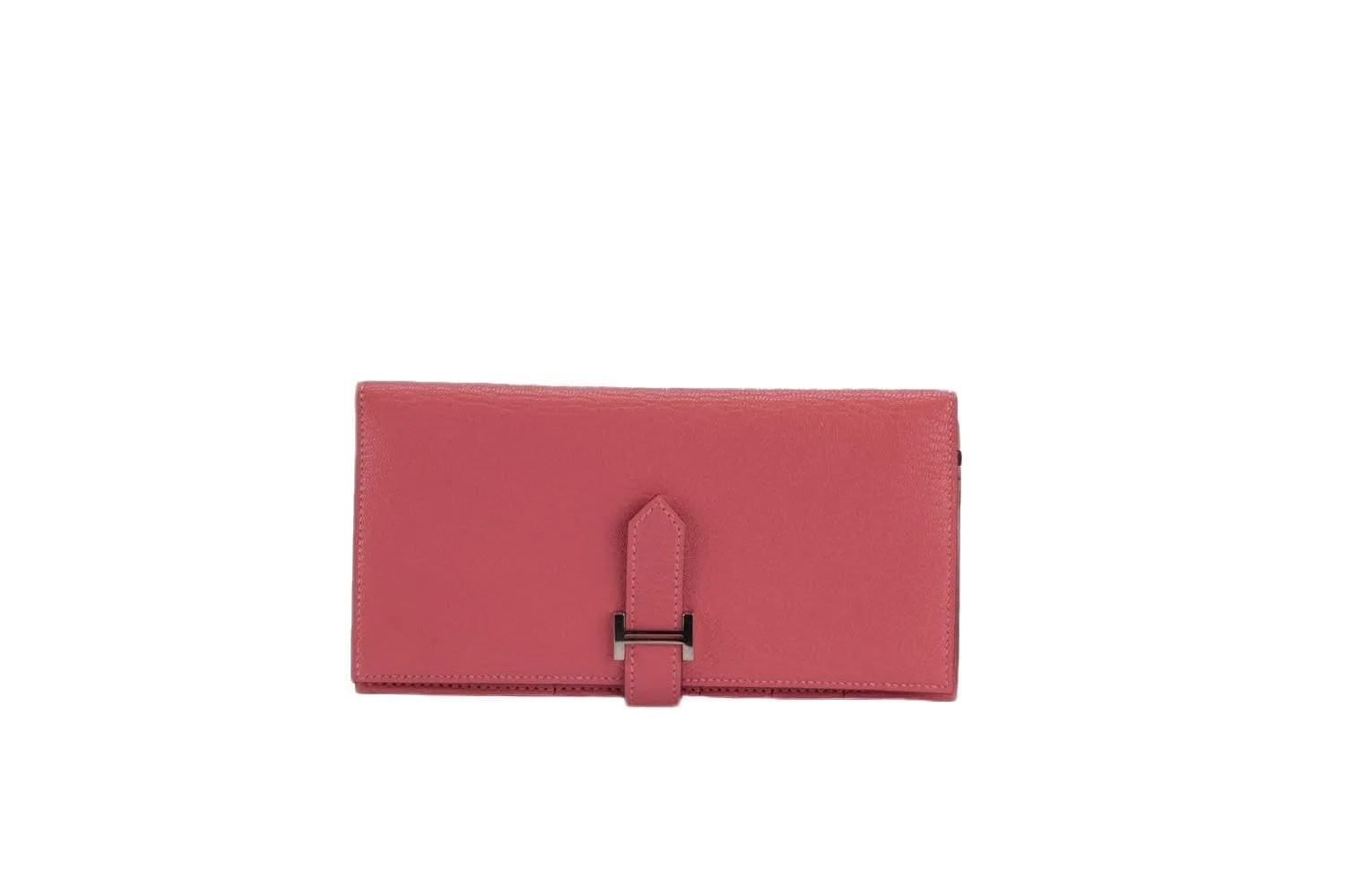 Hermes Bearn Wallet Rouge Piment Color, Stamp X, Chevre Leather, Silver Hardware, no Dust Cover & Box