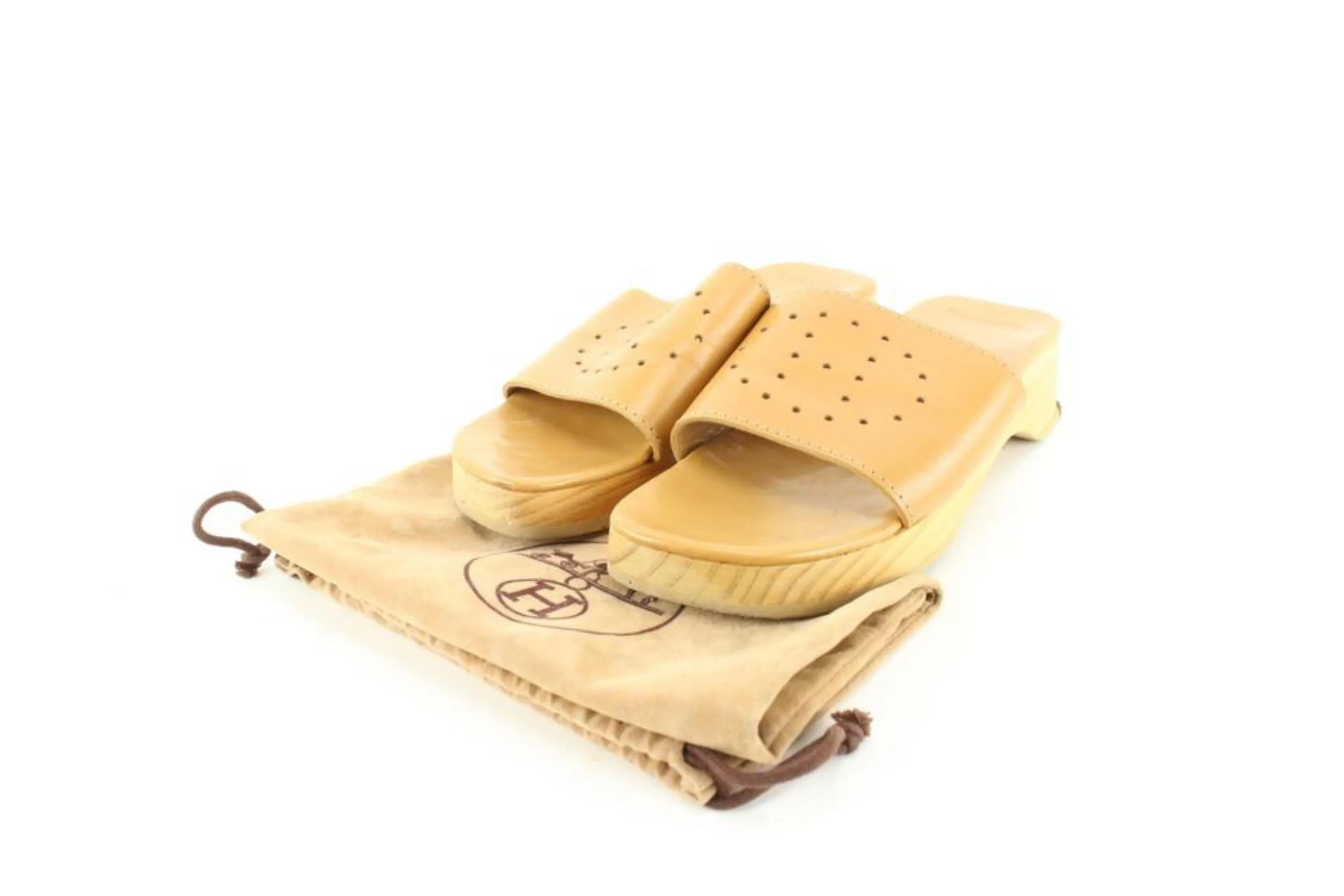 Hermès Women's Size 35 Evelyne Leather Clog Sandal Slides 51h628s