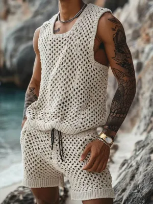 Hollow Out Tank & Shorts Set – Casual & Stylish