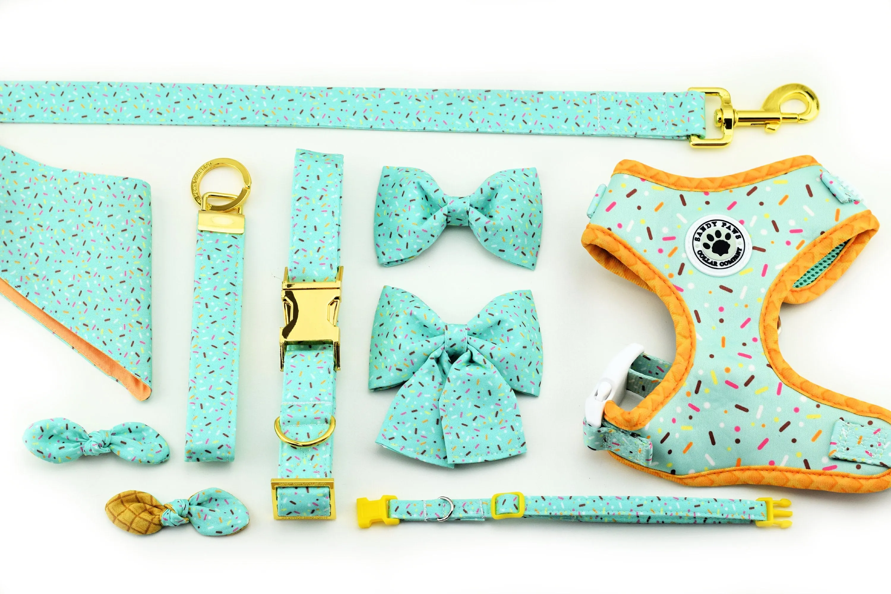 Ice Cream Sprinkles Dog Harness - Mint