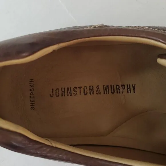 Johnston &amp; Murphy Shuler Bicycle Dark Brown Leather Lace Up Derby Men's Size 12