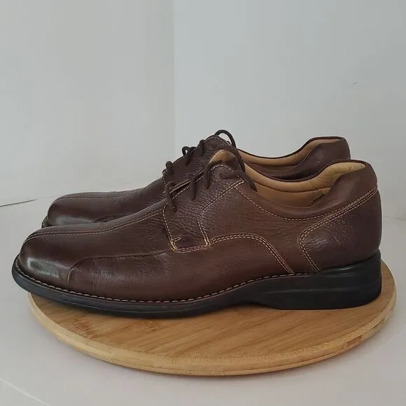 Johnston &amp; Murphy Shuler Bicycle Dark Brown Leather Lace Up Derby Men's Size 12