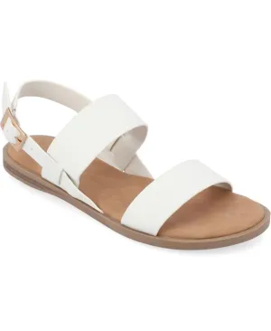 Journee Collection Womens Dual Strap Open-Toe Sandal LAVINE-SANDAL White 6.5M